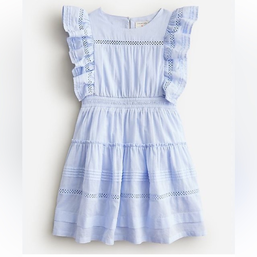 Girls Blue Teatime Dress in Cotton Voile